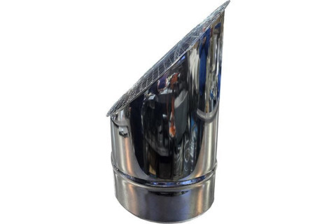 Косой или скошенный участок воздуховода круглого сечения с сеткой Ф315-150-45  Лист.нерж. (AISI 430) 0.50 [Сетка сварная/-]