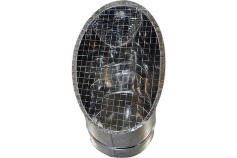 Косой или скошенный участок воздуховода круглого сечения с сеткой Ф315-150-45  Лист.нерж. (AISI 430) 0.50 [Сетка сварная/-]